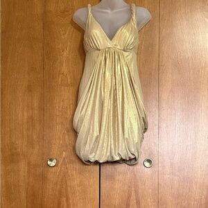 BEBE Gold Metallic Short Formal Dress size 2